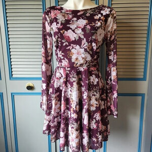 American Rag Floral Burgundy Dress